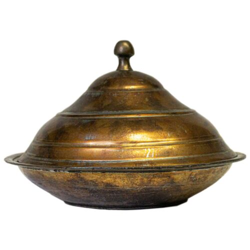 Copper Food Dish with Cover #149