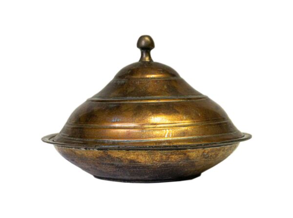 Copper Food Dish with Cover #149