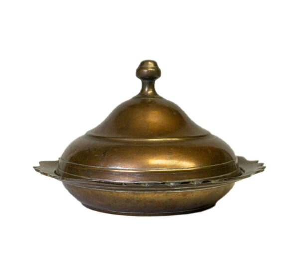Copper Food Dish with Cover #150
